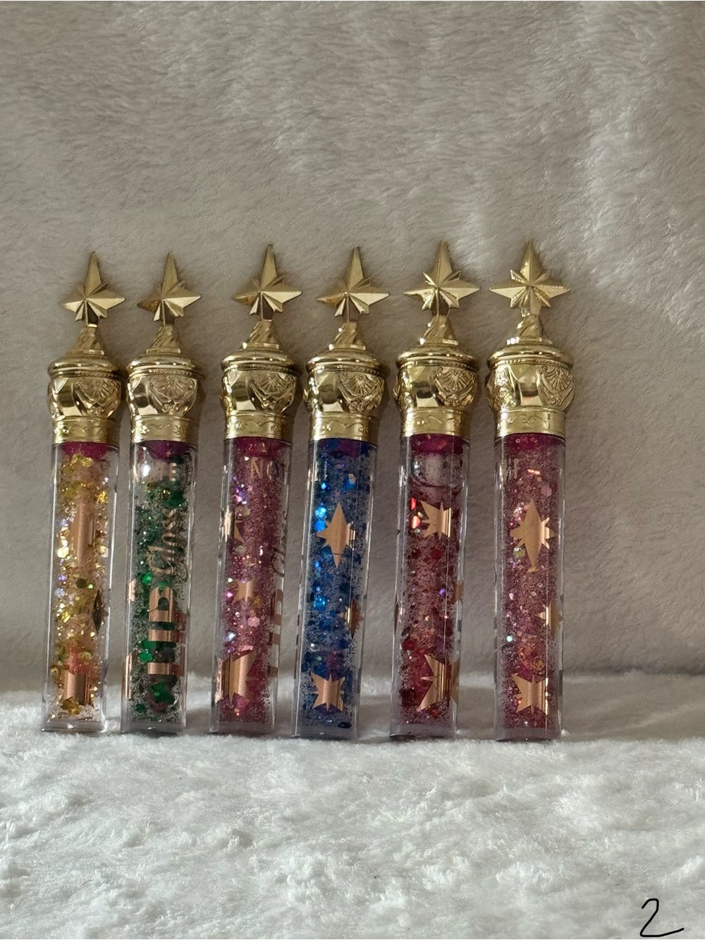 Whimsical Star-Top Glitter Lip Gloss Set - Multi Color